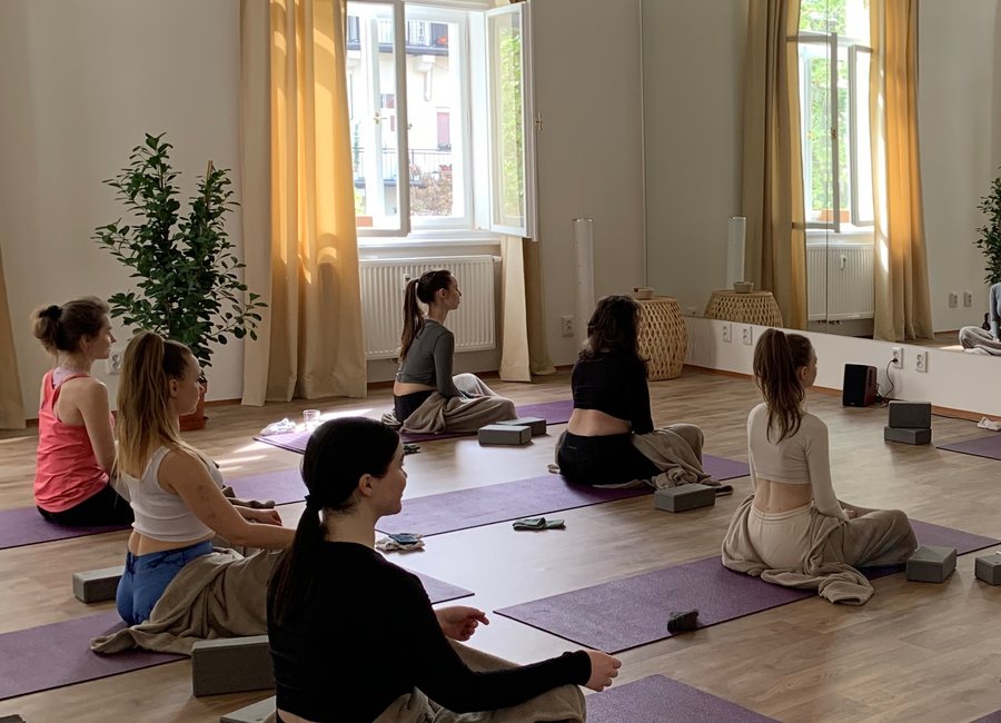 Групповое занятие в студии Innyoga на Ve Smečkách, Nové Město